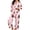 Pink, variant on Womens Christmas Pajama Set Long Sleeve Collared Sleep Shirt and Lounge Pants Festive Holiday Loungewear Outfit for Home