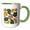 Green/White, variant on 3drose, Holly Leaves Retro Modern Big Print Pattern, 11oz Two-tone Red Mug