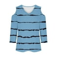 thumbnail image 3 of Admvng Womens Tops Fashionable Casual 3/4 Sleeve off Shoulder-neck Printed Top, Size S-2XL, 3 of 4