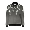 thumbnail image 5 of Lcziwo Oversized Bomber Jacket Women Casual Trendy 2025 Lightweight Jackets Long Sleeve Crew Neck Windbreaker Floral Print Zip Up Coats with Pockets Gray,XXXXL, 5 of 5