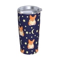 thumbnail image 2 of Kll Corgi Lying With Moons And Stars Stainless Stainless Steel Vacuum Insulated Coffee Cup 20 Oz Lids And Straws,1 Metal Straws,1 Cleaning Brush, 2 of 9