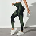thumbnail image 2 of Resivox Women's High Waisted Color Block Yoga Pants - High Waist Design with Butt-Lifting Effect, Tight-Fit Leggings for Sports & Yoga Sessions, Striped Pattern Green L, 2 of 4