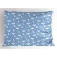 thumbnail image 1 of Nursery Airplane Pillow Sham Funny Fox Pilot on Aircraft Crescent Moon Stars and Flying Birds, Decorative Standard King Size Printed Pillowcase, 36 X 20 Inches, Baby Blue and White, by Ambesonne, 1 of 2