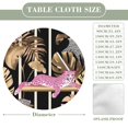 thumbnail image 3 of Pink Jaguars Tropical Gold Leaves Round Table Cover Kitchen Printed Waterproof Tablecloth Elastic Edged Tablecloth Fits Party Wedding Indoor Outdoor Tables, 3 of 8