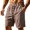 Coffee, variant on Casual Elastic Waist Straight Leg Shorts Summer Beach Blend Lightweight Comfortable Solid Color Loose Fit