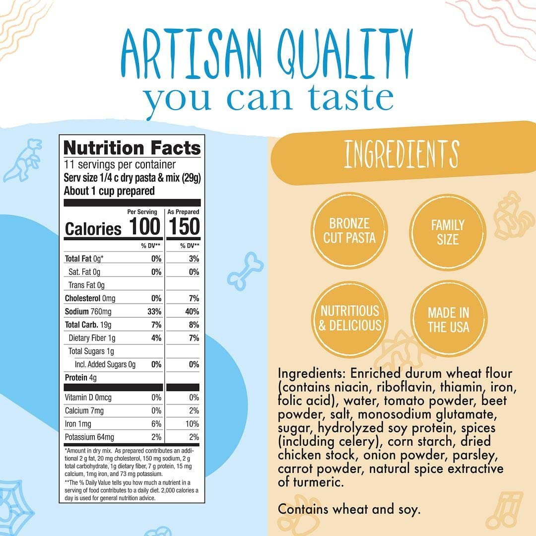 Pastabilities Chicken Noodle Soup, Fun Chicken Shaped Noodles with Chicken Soup Mix for Kids, Non-GMO Natural Wheat Pasta, Serves 10 11.25 oz, 2 Pack