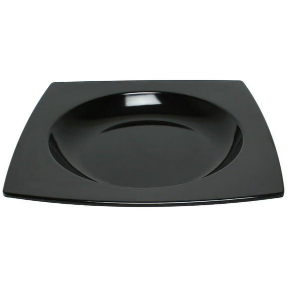 Excellante Classic Black Extra Heavy Weight Melamine Dinnerware Collection 22 Oz, 10 1/2" Pasta Bowl, 1 3/8" Deep, Comes in Dozen