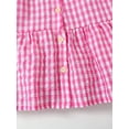 thumbnail image 6 of 6Y Little Girls Dress Little Girls Summer Sleeveless Dress 6Y Girls Plaid Dress Pink, 6 of 6