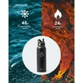 thumbnail image 2 of BUZIO 40oz Reusable Stainless Steel Water Bottle, Vacuum Insulated, Wide Mouth Sports Bottle with Straw Lid, BPA Free, 2 of 7