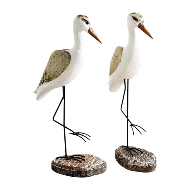 2 Piezas Figura Gaviota Estatua de Madera Decoración Costera Ornamento para Mesa de Centro Pasillo Estilo Rústico Adecuado para Casa Restaurante Café