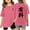 Hot Pink, variant on LUOGENLI Girls' Solid Shirts Letter Print Casual Short Sleeve Tops Comfortable Tee Shirts for Teen Toddler Brick Red Size 13-14 Years