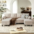 thumbnail image 1 of Jarenie Modern Sectional Sofa Couch with Reversible Chaise U Shaped Couch 4-Seat Convertible Sofa for Living Room Beige, 1 of 9