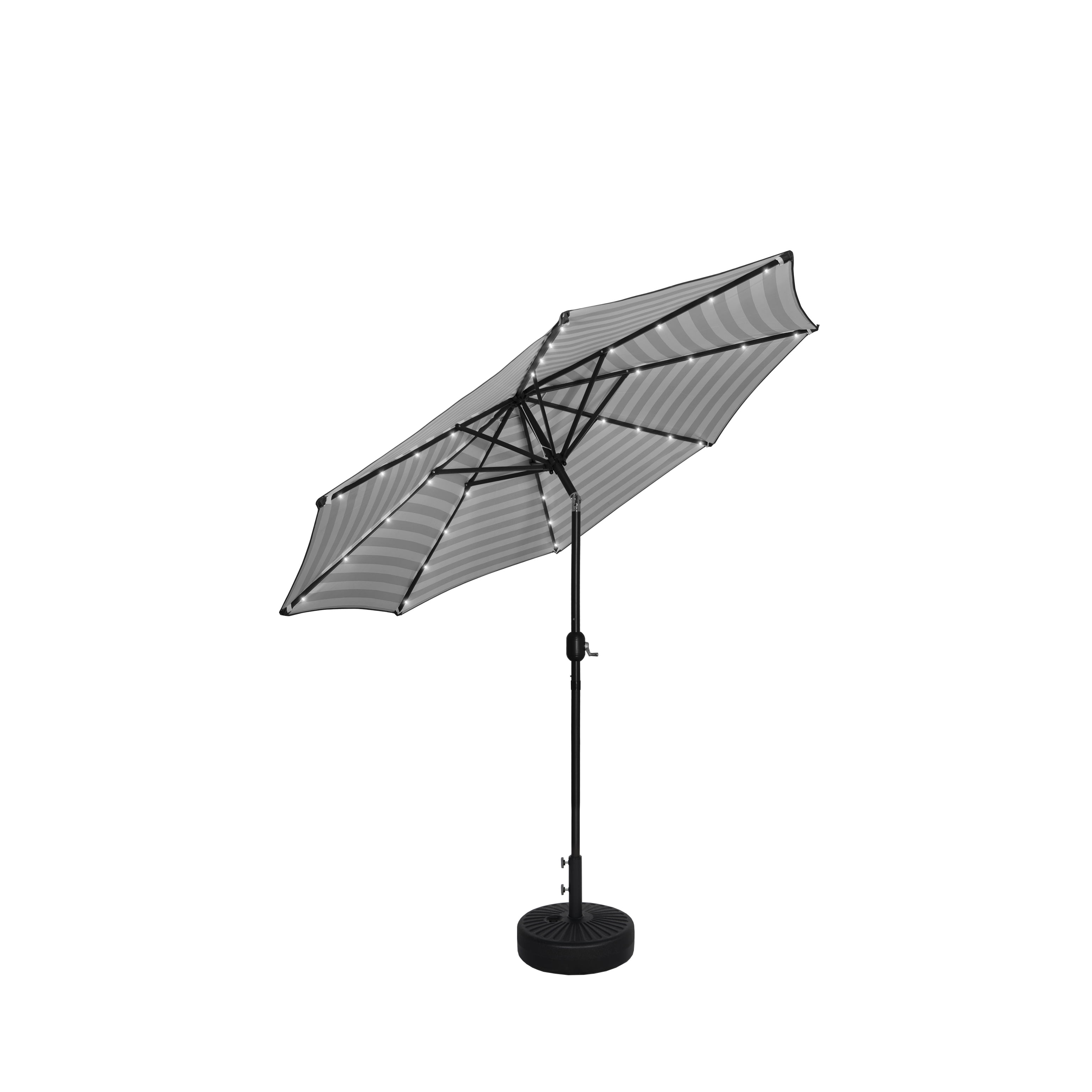 WestinTrends Cyrus 9 Ft Outdoor Patio Umbrella with Base Include, Solar