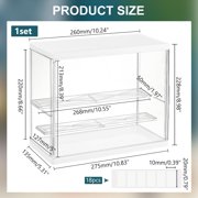 Acrylic Display Case 3-Tier White Action Figure Display Box 10.8x5.3x9inch Rectangle Dustproof Showcase DIY for Display Assembly Display Case with Stickers DIY for Model Colloction