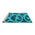 thumbnail image 2 of Ahgly Company Machine Washable Indoor Rectangle Persian Turquoise Blue Bohemian Area Rugs, 2' x 4', 2 of 4