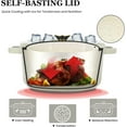 thumbnail image 4 of Overmont Enameled Cast Iron Dutch Oven - 5QT Pot with Lid Cookbook & Cotton Potholders - Heavy-Duty Cookware for Braising, Stews, Roasting, Bread Baking Cream white, 4 of 9