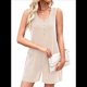 thumbnail image 2 of Mono Informal de Verano para Mujer, Sin Mangas, con Rayas Contrastantes y Bolsillos Albaricoque S, 2 of 10