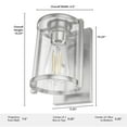 thumbnail image 6 of Hunter - Astwood 1-light Brushed Nickel, Small Sconce Light, Dimmable, Caged Style, for Bedrooms, Dining, Living Rooms - 19126, 6 of 7