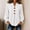 White, variant on QUNYINEY Button Tops for Women Trendy Puff Long Sleeve Fall Winter Shirts V Neck Casual Loose Fit Solid Pullover Blouses for Women S-2XL