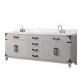 thumbnail image 2 of Laurel 80 in W x 22 in D White Oak Double Bath Vanity, Carrara Marble Top, and Faucet Set, 2 of 6