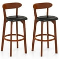 thumbnail image 1 of Costway 30.5" Bar Stool Set of 2 with Curved Backrest & Footrest Counter Height Stools, 1 of 10