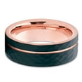 thumbnail image 2 of Black Tungsten Wedding Ring,Rose Gold Tungsten Ring,8mm Wedding Ring,Anniversary Ring,Hammered, 2 of 4