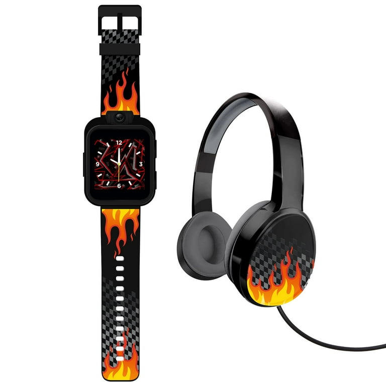PlayZoom 2 Boys Headphones Smartwatch Set Flame Print