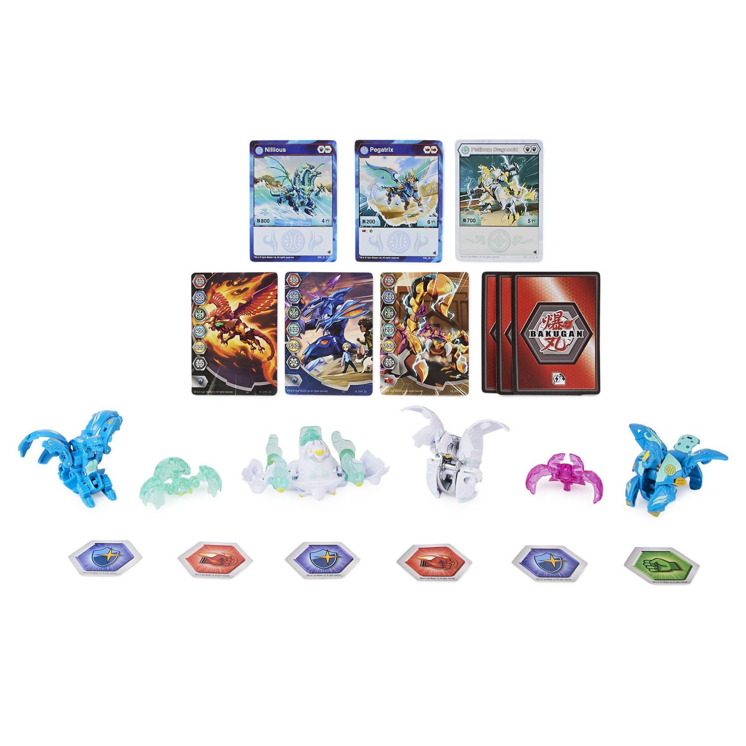 Bakugan Evolutions, Battle Strike Pack Dragonoid et Sluggler, 6 figurines articulées Bakugan, 9 cartes à collectionner et 8 BakuCores, jouets pour garçons à partir de 6 ans