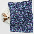 thumbnail image 3 of JUNZAN Waterproof Pet Blanket Dog Blankets, Skull purple flower Pattern Printing Super Soft Warm,Urine Proof Washable Pet Blanket, 3 of 5