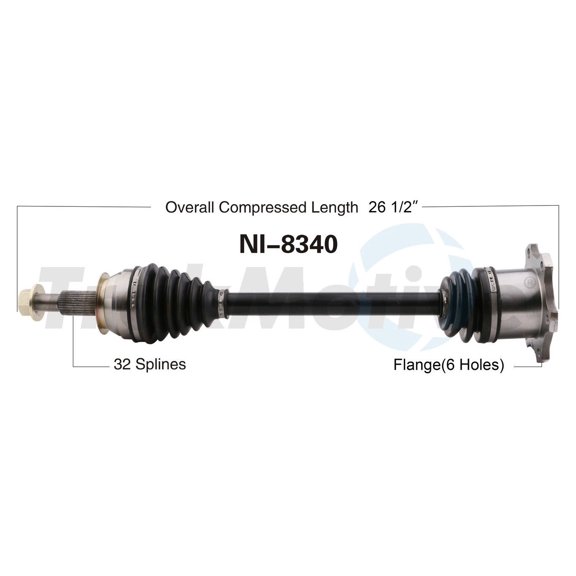 CV Axle Shaft Fits select: 2009-2013 INFINITI FX50, 2014 INFINITI QX70