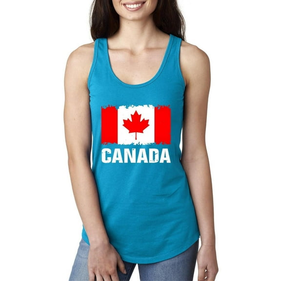 Normal is Boring - Women's Racerback Tank Top, up to Women Size 2XL - Canada Flag