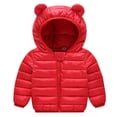 thumbnail image 1 of Baby Winter Hooded Down Jacket Puffer Jacket Coats Cute Bear Ears Light Puffer Coats for Toddler Infant, 1 of 8