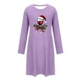 thumbnail image 6 of FDGIU Women's Christmas Nightgown Long Sleeve - Cute Graphic Print Loose Crewneck T-Shirt Dress, Holiday Sleepwear & House Coat, 6 of 6