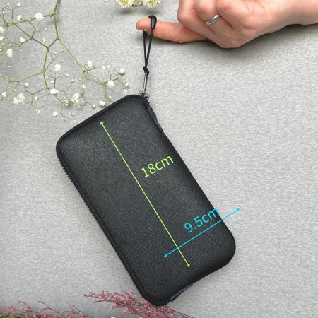 PYYAN-Neoprene Phone Pouch Lightweight Protective Cellphone Sleeve with Large Zipper Opening Inner Pocket Thermal Insulated Durable Cell Phone Carrier for iPhone & Smartphones [ Black ]