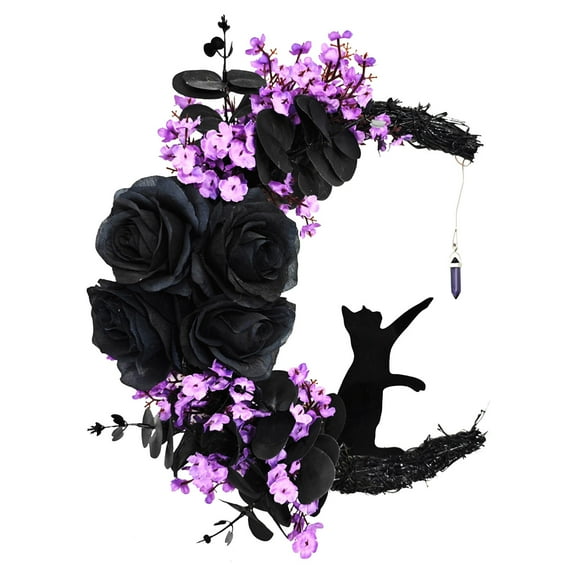 zanvin Holiday Gift Clearance,Halloween Garlands,Halloween Wreath With And Black Decoration, Halloween Wreath, Halloween Wreath, for Front Door Decoration, Wreath, Plant New
