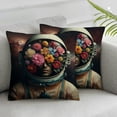 thumbnail image 3 of Outer Space Throw Pillow Cushion Cover, Man in The Spacesuit Image, Decorative Square Accent Pillow Case, Yellow Blue, 3 of 7