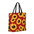 thumbnail image 2 of Naloa Sunflowers On Red Tote Bag for Women, Foldable Tote Bag With Zipper, Large Shoulder Bag, Top Handle Handbag for Travel, Work, Shopping, 2 of 9