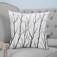 thumbnail image 4 of 14x14 Pillow Covers Set of 2, Black Branches Throw Pillow Covers Decorative Couch Cushion Case, Modern Abstract Art Forest Silhouettes Microfiber Square Pillowcases for Bedroom Car Living Room, 4 of 7