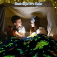 thumbnail image 2 of Dinosaur Gifts Toys for Boys Girls - Glow in The Dark Dino Blanket Best Christmas Birthday Valentine's Day Easter Presents for Kids Age 1 2 3 4 5 6 7 8 9 10 Year Old Child Teen Soft Throw Navy, 2 of 6