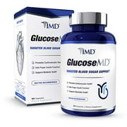 1MD GlucoseMD - Blood Sugar Support Supplement | with Patented Cinnamon Extract, Chromium, Berberine | 60 Capsules