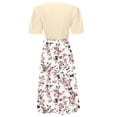 thumbnail image 7 of vigerkar Spring Dresses for Women 2025 Summer Vacation Short Sleeve Midi Shirt Floral Beach Vacation Clothes Length Loose Beige, S, 7 of 7