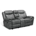 thumbnail image 2 of Furniture of America Gordon Modern Faux Leather Manual Reclining Loveseat with Console, Dark Gray, 2 of 5