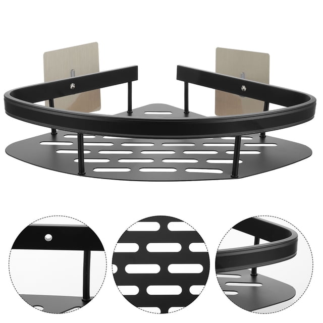unbranded Estante Esquinero Multifuncional Para Y Cocina En Negro Con Material Duradero Y Fácil Instalación