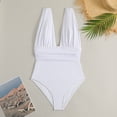 thumbnail image 2 of Gibobby Trajes de baño mujer una pieza Nuevo traje de baño de bikini europeo y americano sexy con hombros descubiertos para mujer(Blanco,G), 2 of 5