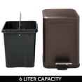 thumbnail image 4 of mDesign Square Metal 1.5 Gallon Step Trash Can with Lid/Liner Bucket - Bronze, 4 of 6