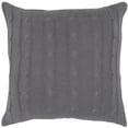 thumbnail image 1 of HomeRoots 403126 Gray Knit Sweater Stripe Down Throw Pillow, 1 of 1
