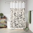 thumbnail image 6 of No Hook Shower Curtain, Black Grey Botanical Shower Curtains for Bathroom with See Through Top Window, Rustic Country Spring Floral Summer Leaf Waterproof & Washable Bath Curtain Narrow 54"x78", 6 of 9
