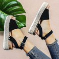 thumbnail image 2 of Sandalias con hebilla y correa en el tobillo con plataforma de cuña para mujer Zapatos de verano, 2 of 3