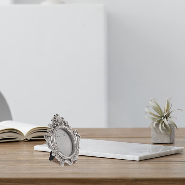 BESTYASH Marco De Resina Vintage Plateado Con Detalles Para Y Bodas