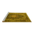 thumbnail image 2 of Ahgly Company Machine Washable Indoor Round Medallion Yellow Traditional Area Rugs, 5' Round, 2 of 4